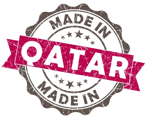 Vyrobené v Kataru růžové grunge těsnění — Stock fotografie