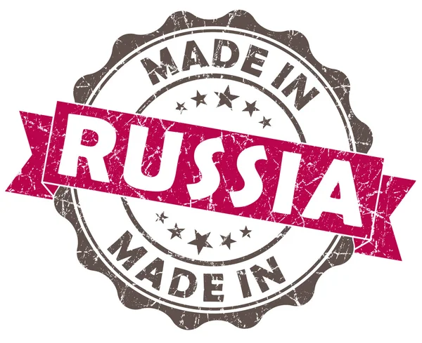 Made in RUSSIA pink grunge seal — Stock Photo, Image