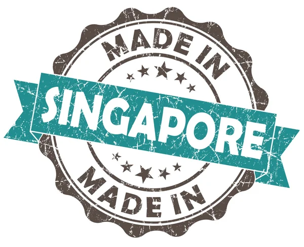 Hergestellt in Singapore Blue Grunge Robbe — Stockfoto