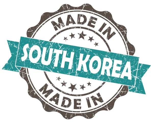 Gjort i Sydkorea blå grunge sigill — Stockfoto