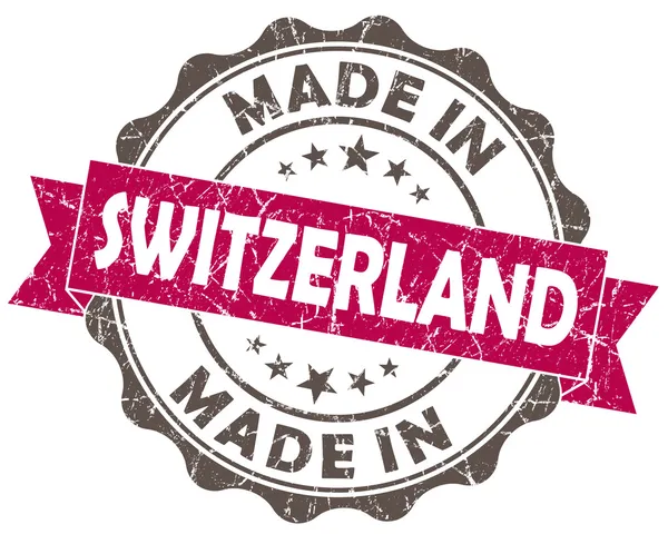 Made in SWITZERLAND pink grunge seal — Stock Photo, Image