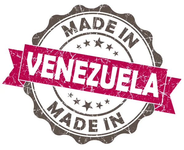 Realizzato in venezuela rosa grunge seal — Foto Stock