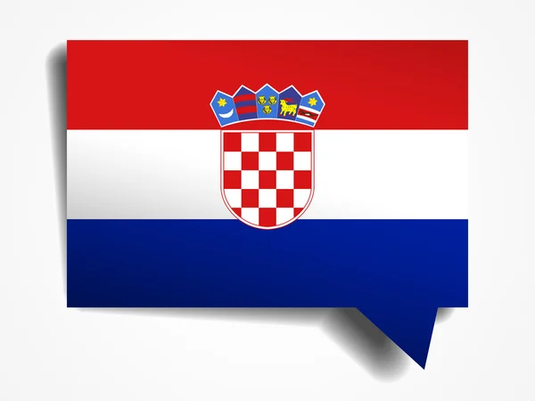 Croatie - papier 3d bulle de discours réaliste — Image vectorielle