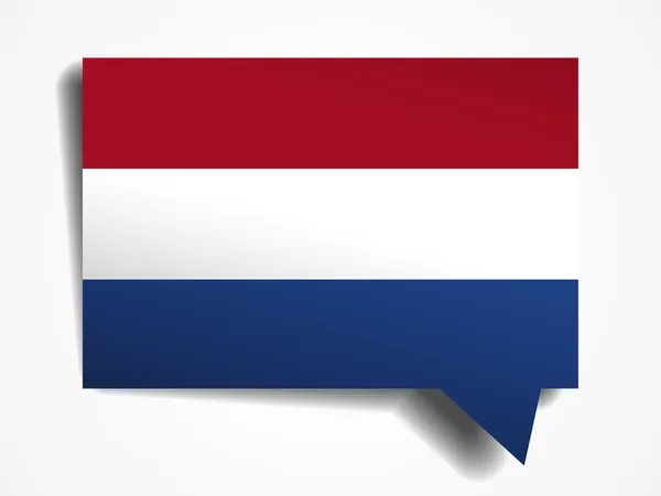 Netherlands flag paper 3d realistic speech bubble on white background — Stock Vector