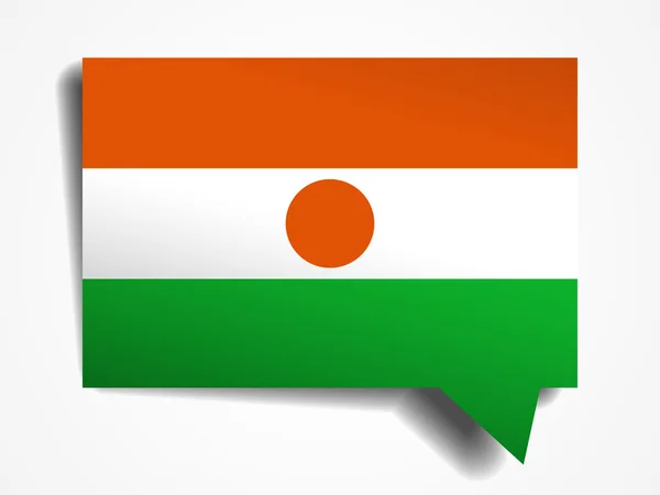 Нігер прапор паперу 3d реалістичні міхура мови на білому тлі — стоковий вектор