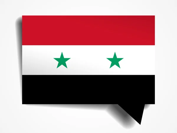 Siria carta bandiera 3d realistico discorso bolla su sfondo bianco — Vettoriale Stock