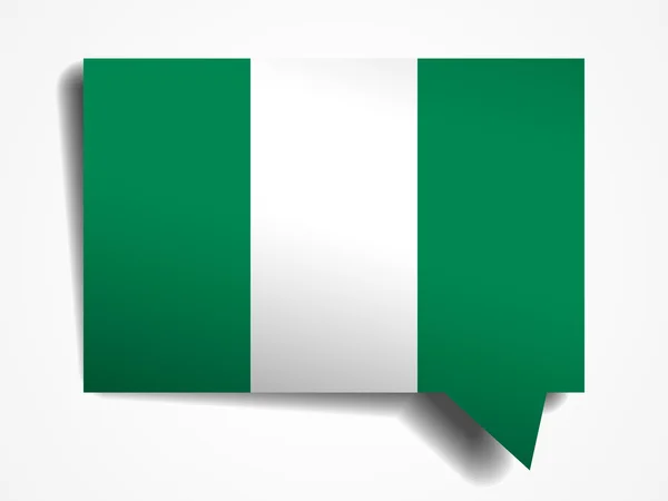 Флаг Нигерии бумага 3d реалистичный пузырь речи на белом фоне — стоковый вектор