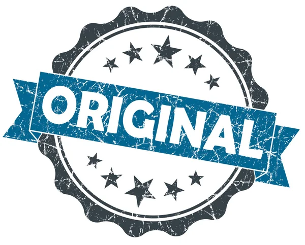 Original sello vintage grunge azul aislado en blanco — Foto de Stock
