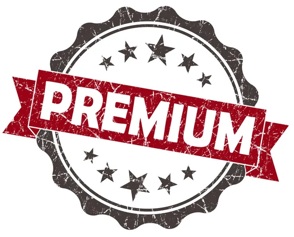 Premium kırmızı grunge vintage mührü üzerinde beyaz izole — Stok fotoğraf