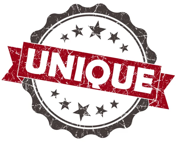 Unico sigillo vintage grunge rosso isolato su bianco — Foto Stock