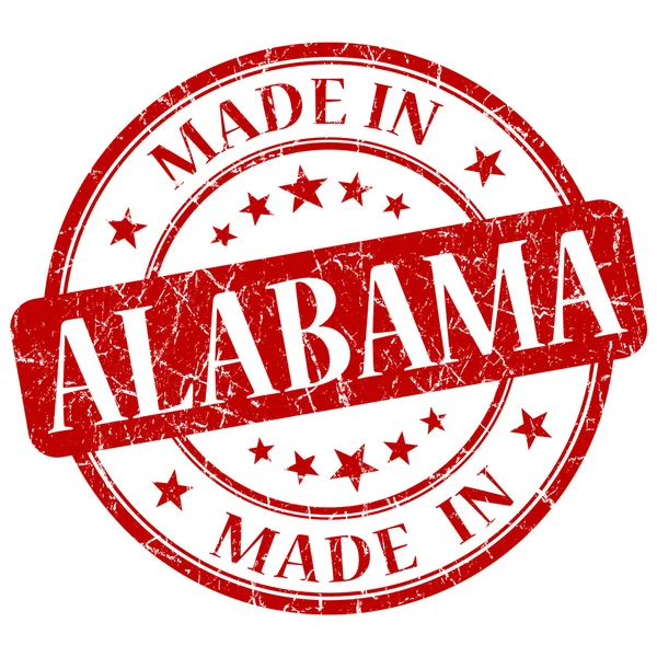 Made in Alabama red round grunge isolated stamp — Stock Photo, Image