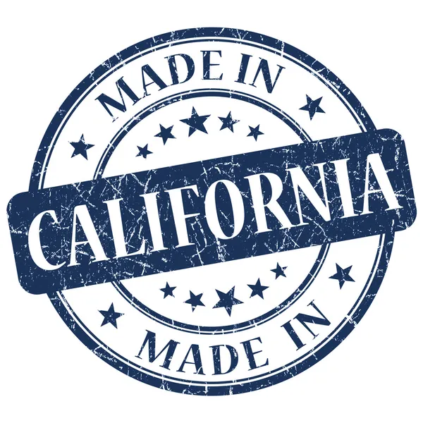 Feito em Califórnia azul redondo grunge selo isolado — Fotografia de Stock