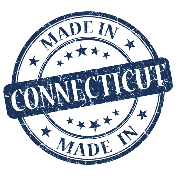 Made in Connecticut blue round grunge isolated stamp — Stock Photo, Image