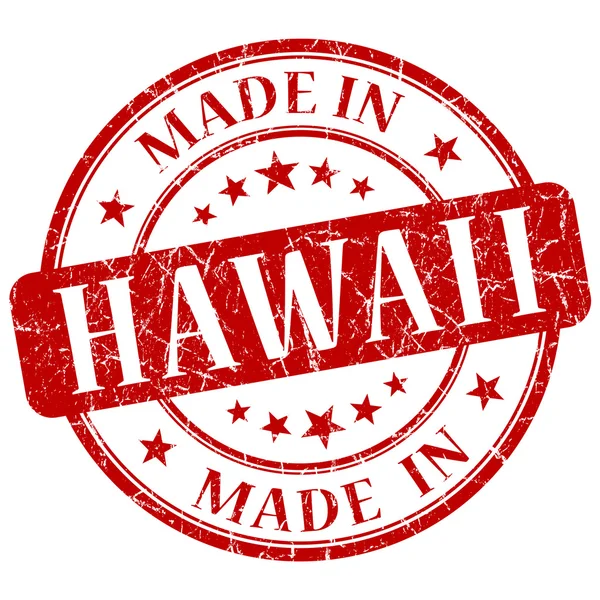 Feito no Havaí vermelho redondo grunge selo isolado — Fotografia de Stock