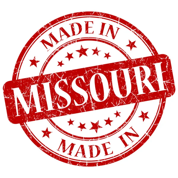 Made in Missouri red round grunge isolated stamp — Stock Photo, Image
