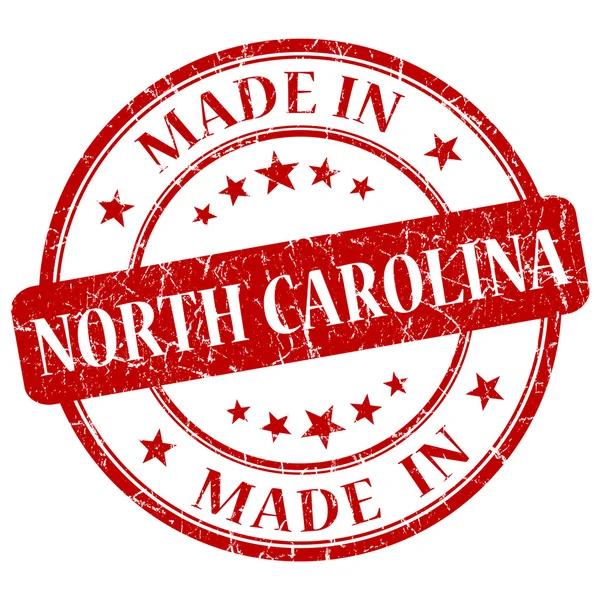 Made in North Carolina red round grunge isolated stamp — Stock Photo, Image