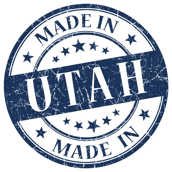 Feito em Utah azul redondo grunge selo isolado — Fotografia de Stock