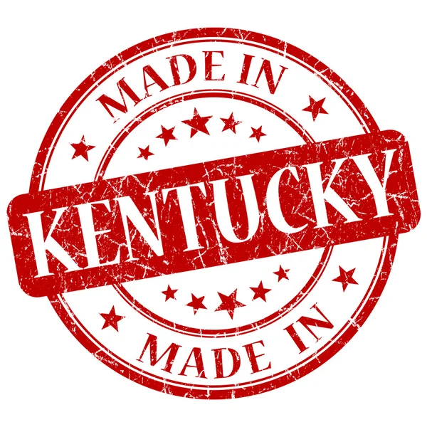 Feito em Kentucky vermelho redondo grunge selo isolado — Fotografia de Stock