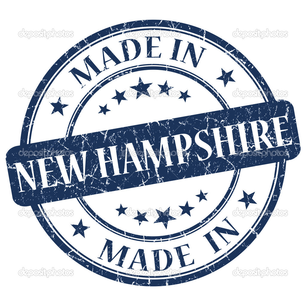 made in New Hampshire blue round grunge isolated stamp