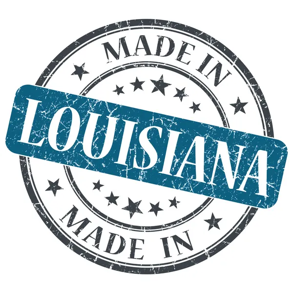 Feito em Louisiana azul redondo grunge selo isolado — Fotografia de Stock