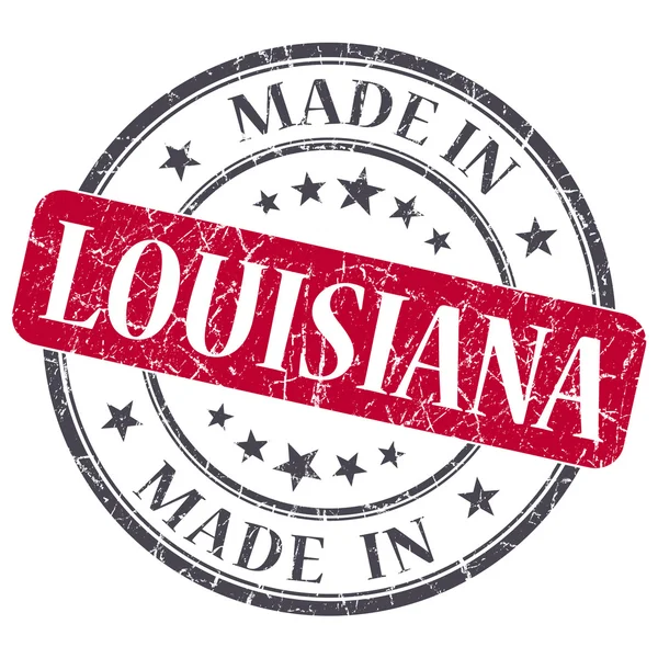 Feito em Louisiana vermelho redondo grunge selo isolado — Fotografia de Stock