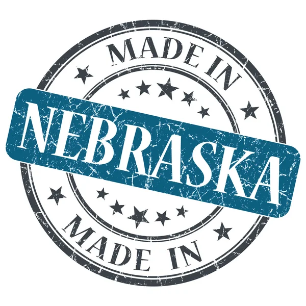 Hecho en Nebraska azul redondo grunge sello aislado —  Fotos de Stock