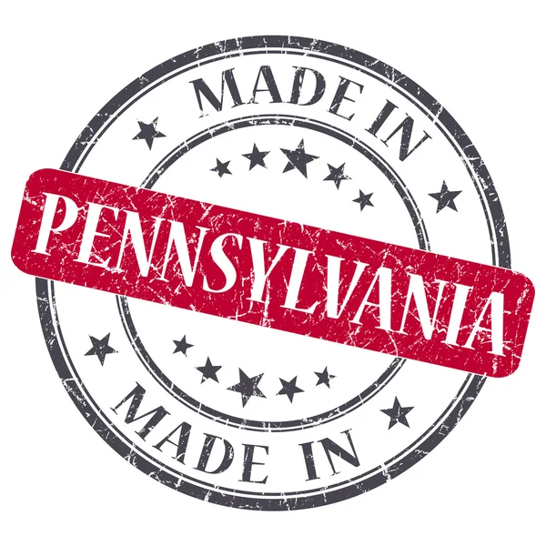 Сделанная в Пенсильвании красная круглая гранжевая марка — стоковое фото