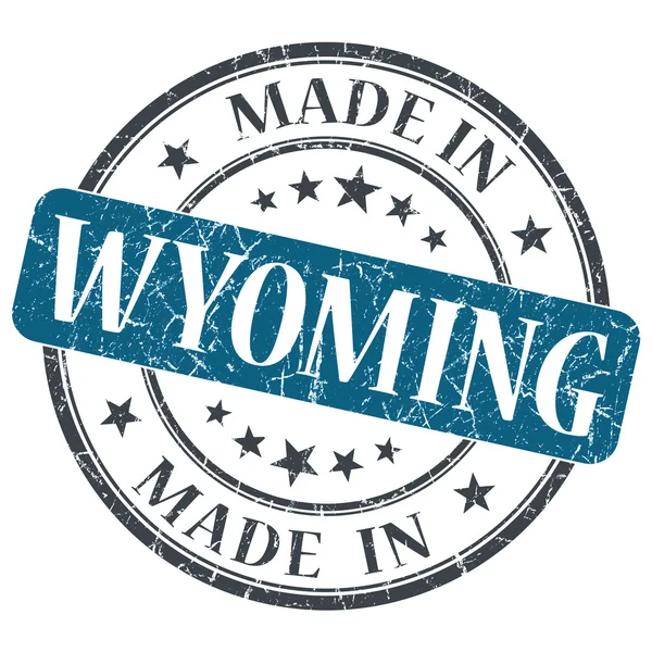 Made in Wyoming blue round grunge isolated stamp — Stock Photo, Image