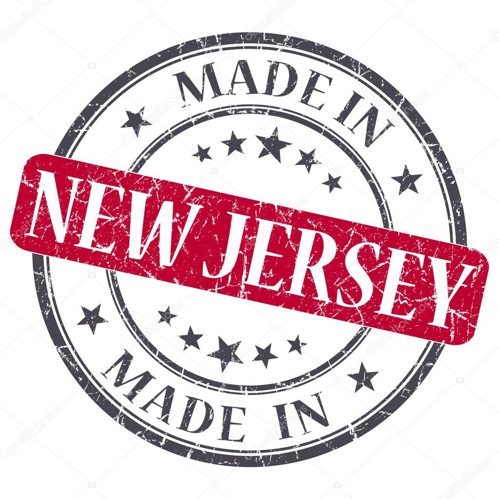 made in New Jersey red round grunge isolated stamp