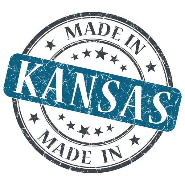 Feito em Kansas azul redondo grunge selo isolado — Fotografia de Stock