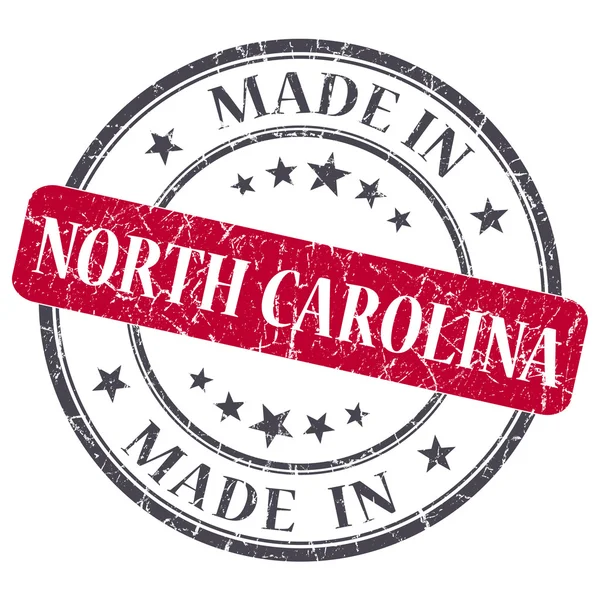 Fatto in North Carolina rosso rotondo grunge isolato timbro — Foto Stock