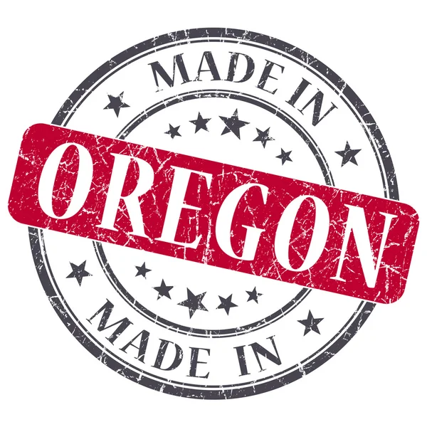 Made in Oregon red round grunge isolated stamp — Stock Photo, Image