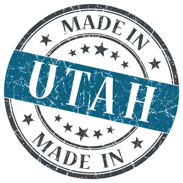 Hecho en Utah azul redondo grunge sello aislado — Foto de Stock