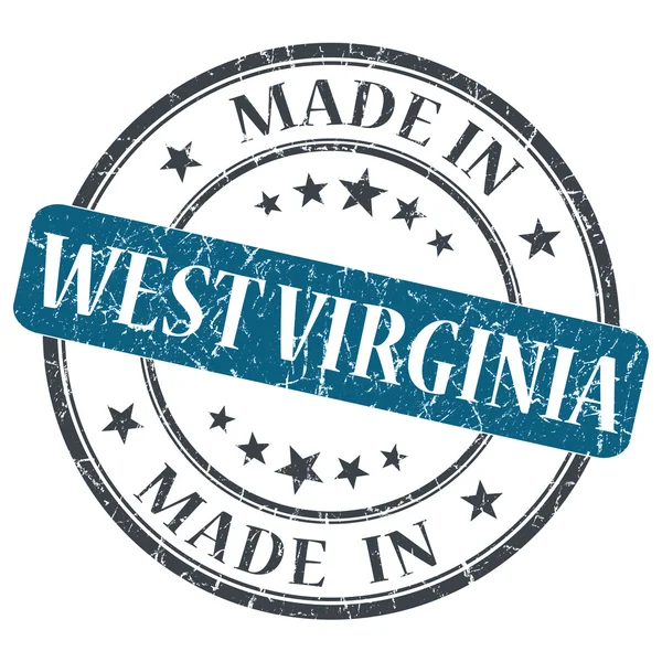 Hecho en West Virginia azul redondo grunge sello aislado —  Fotos de Stock
