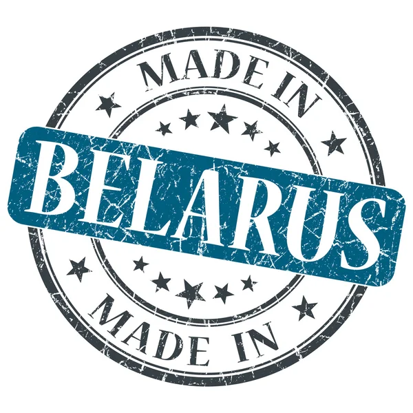 Made in BELARUS francobollo grunge blu isolato su sfondo bianco — Foto Stock