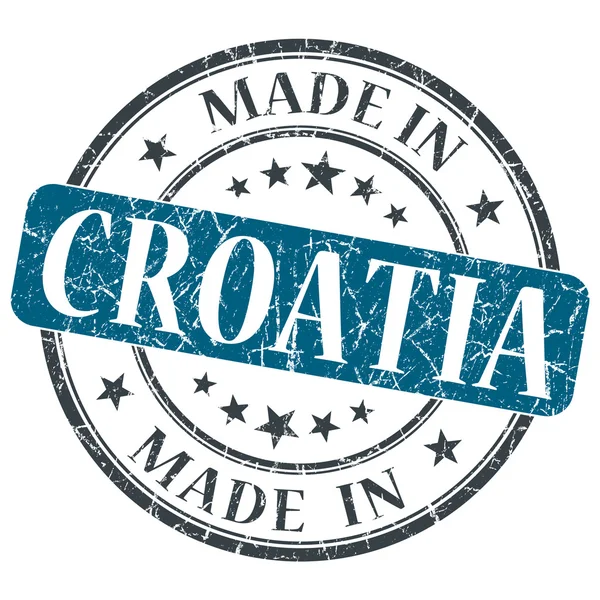 Beyaz zemin üzerine mavi grunge damga izole Hırvatistan yaptı — Stok fotoğraf