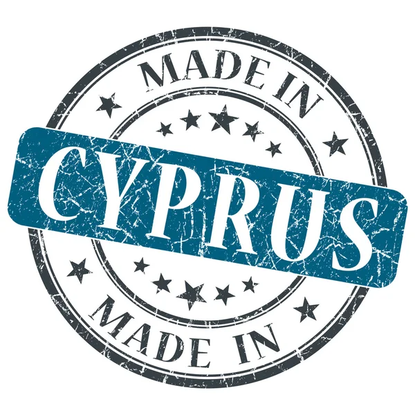 Gemaakt in cyprus blauwe grunge stempel geïsoleerd op witte achtergrond — Stockfoto