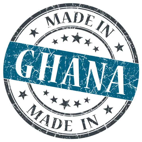 Gemaakt in ghana blauwe grunge stempel geïsoleerd op witte achtergrond — Stockfoto