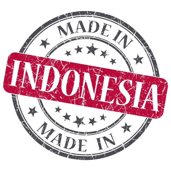 Vyrobené v Indonésii červené grunge razítko izolovaných na bílém pozadí — Stock fotografie