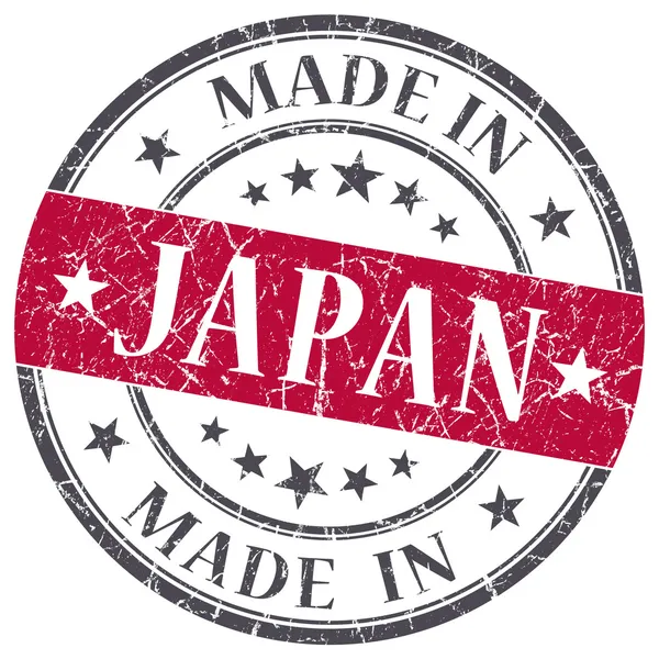 Made in Japan francobollo rotondo grunge rosso isolato su sfondo bianco — Foto Stock