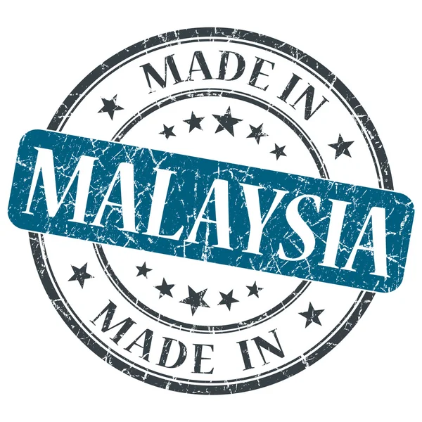 Made in MALAYSIA francobollo grunge blu isolato su sfondo bianco — Foto Stock