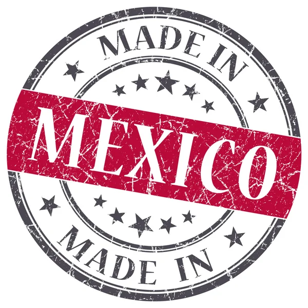 Made in Mexico Red Grunge Rundstempel isoliert auf weißem Hintergrund — Stockfoto