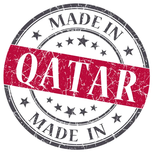 Aus Qatar roter Grunge-Stempel isoliert auf weißem Hintergrund — Stockfoto