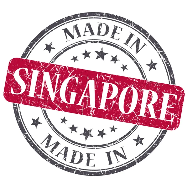 Feito em SINGAPORE selo grunge vermelho isolado sobre fundo branco — Fotografia de Stock