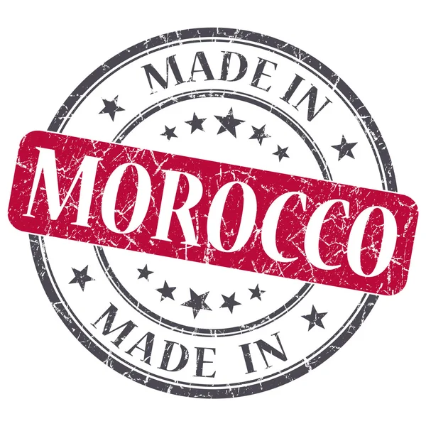 在白色背景上孤立的摩洛哥红色 grunge 邮票 — 图库照片