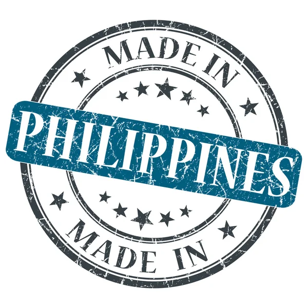 Hecho en PHILIPPINES sello grunge azul aislado sobre fondo blanco — Foto de Stock