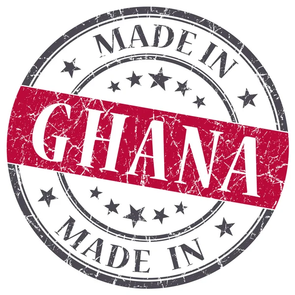 Gemaakt in ghana rood grunge stempel geïsoleerd op witte achtergrond — Stockfoto