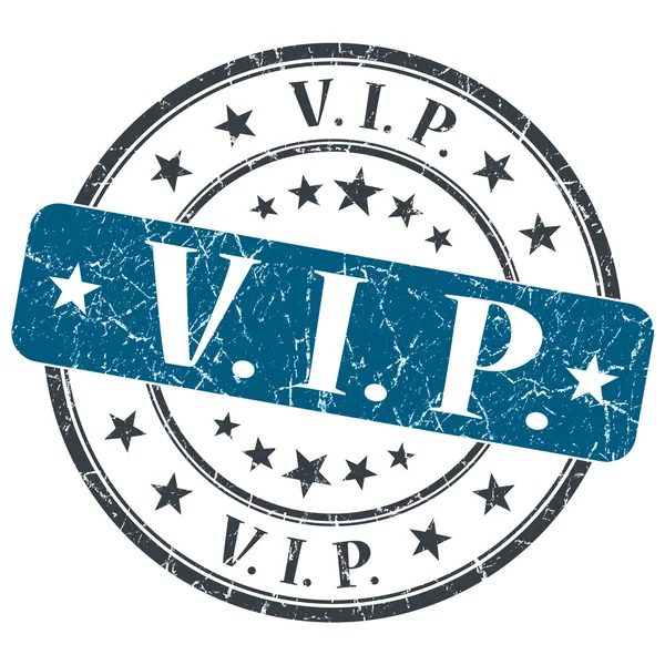 Vip blue grunge round stamp auf weißem Hintergrund — Stockfoto