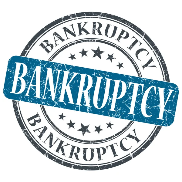 Bankruptcy blue grunge round stamp on white background — Stock Photo, Image