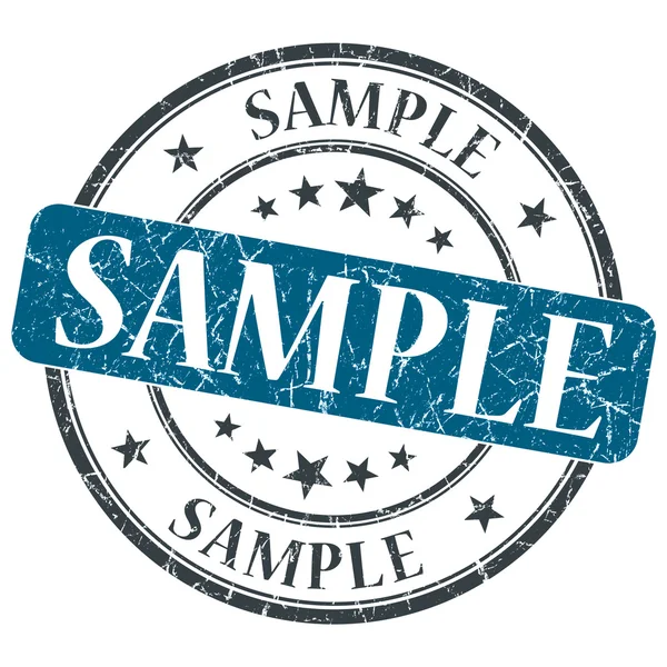 Sample blue grunge round stamp on white background — Stock Photo, Image